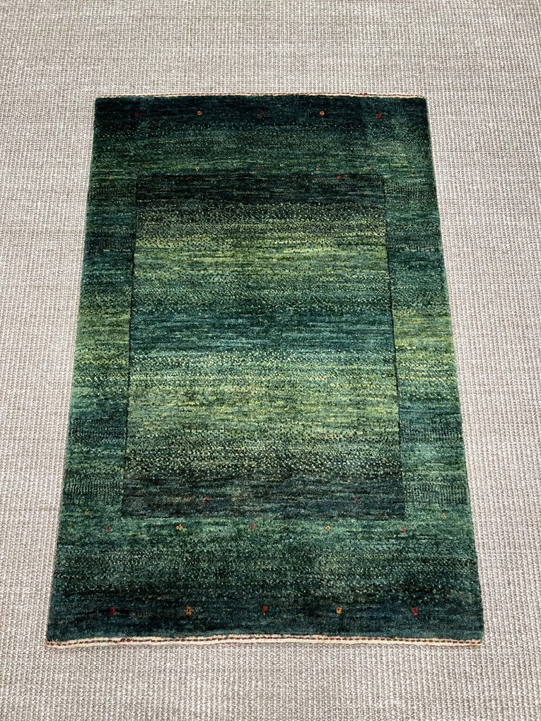 Loribaft Tappeto 60 x 90 Verde (Iran) Annodato A Mano