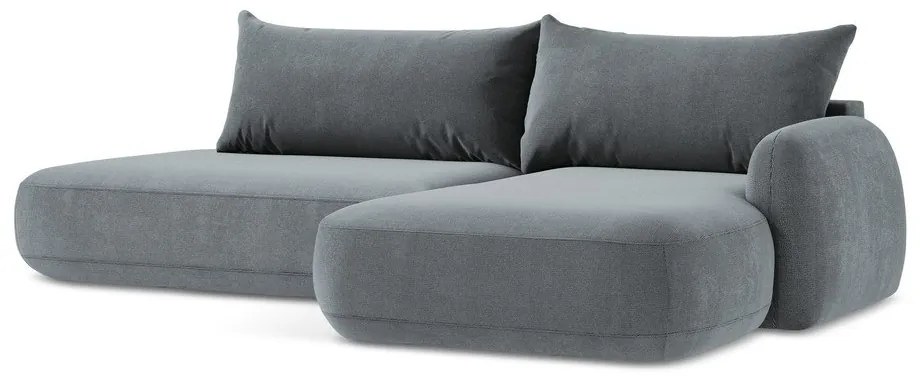 Divano angolare blu polveroso allungabile (con penisola a destra/con chaise lounge) Hale – Makamii