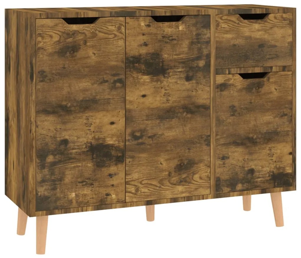 Credenza Rovere Fumo 90x30x72 cm in Legno Multistrato