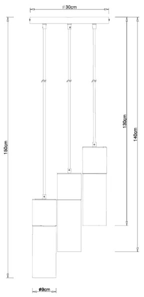 Globo 21000-3HM - Lampadario a sospensione con filo ANNIKA 3xE27/25W/230V diametro 30 cm ottone
