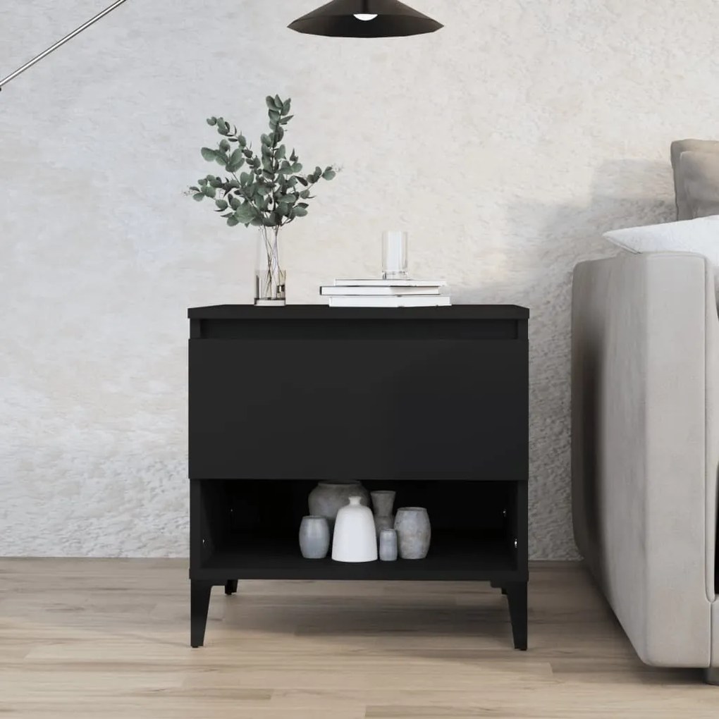 Tavolino Nero 50x46x50 Cm İn Legno Multistrato /