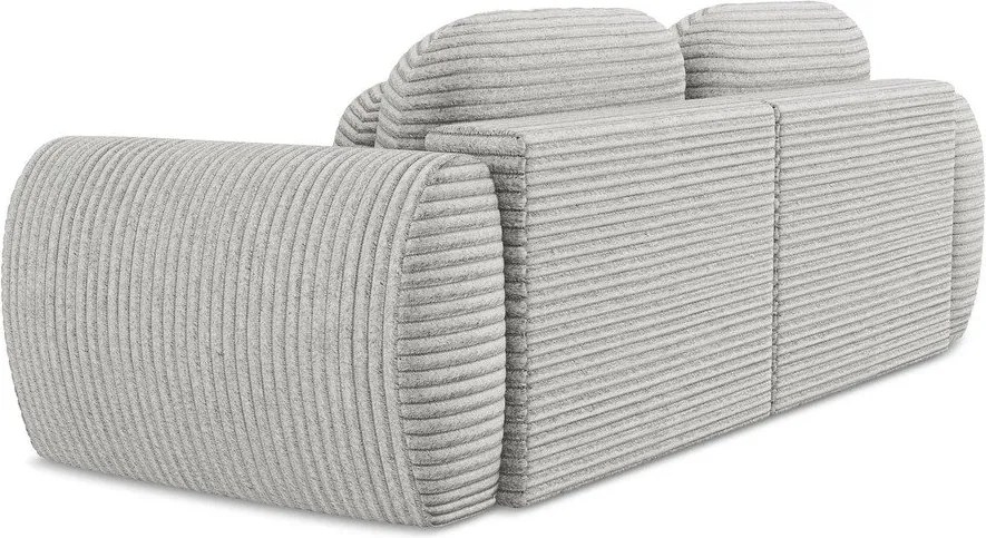 Divano grigio chiaro allungabile/con contenitore con rivestimento in velluto a coste 266 cm Kini – Makamii