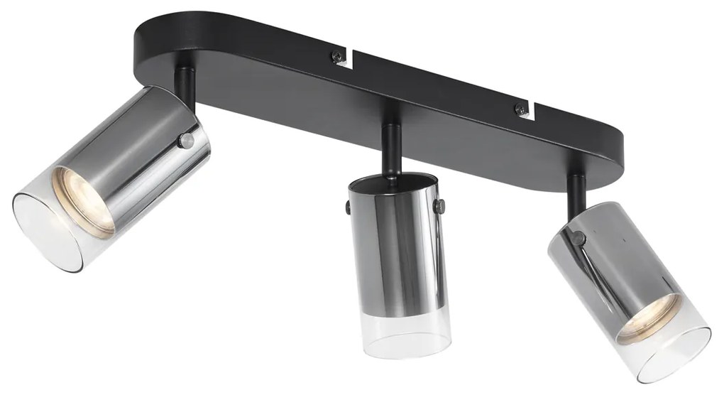 Faretto da soffitto moderno color canna di fucile a 3 luci ruotabile e regolabile - Drain