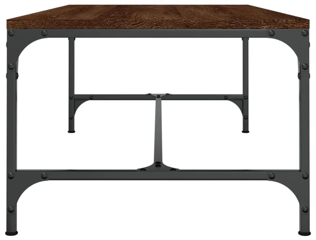 Tavolino salotto rovere marrone 80x50x35 cm legno multistrato