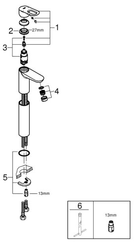 GROHE 23764000 - Miscelatore lavabo BAULOOP DN 15, cromo lucido