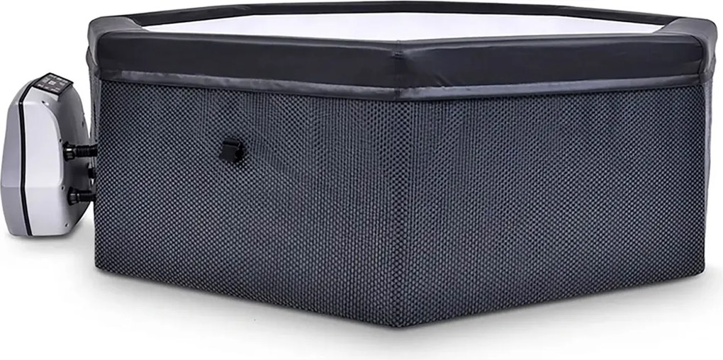 Vasca Idromassaggio Piscina Spa Semirigida Ottavia 4 Adulti 2 Bambini 1000 L 193x193x70 cm in PVC Grigio...