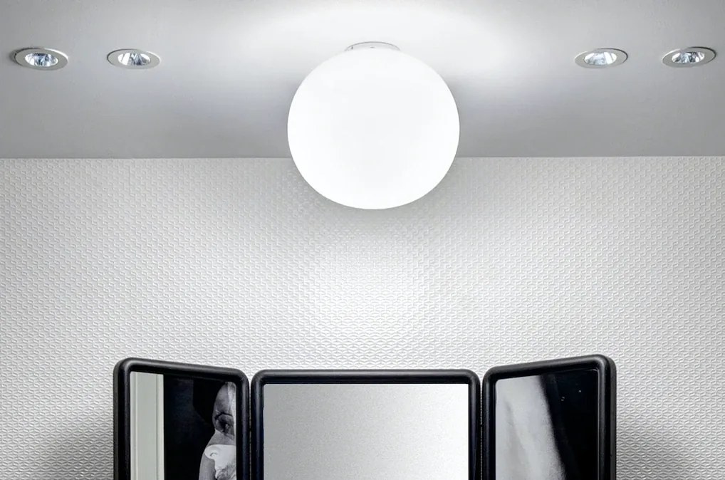 FLOS Mini Glo-Ball Lampada da parete soffitto da specchio 112 mm a luce diffusa in vetro Bianco