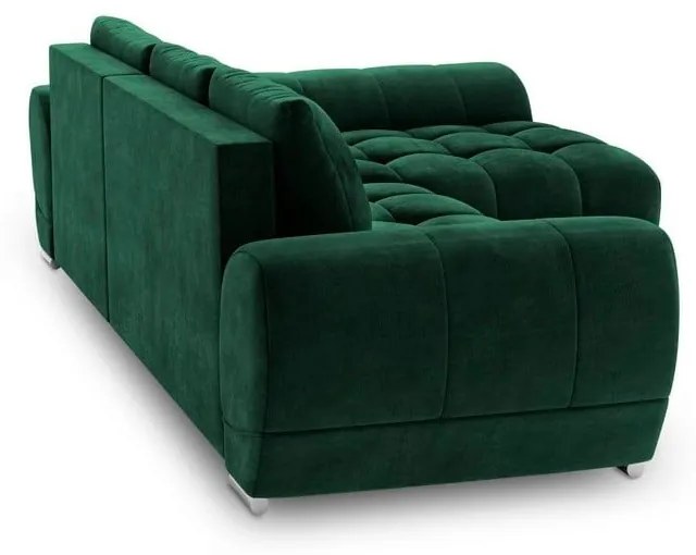 Divano letto angolare verde chiaro con rivestimento in velluto, angolo destro Nuage - Windsor &amp; Co Sofas