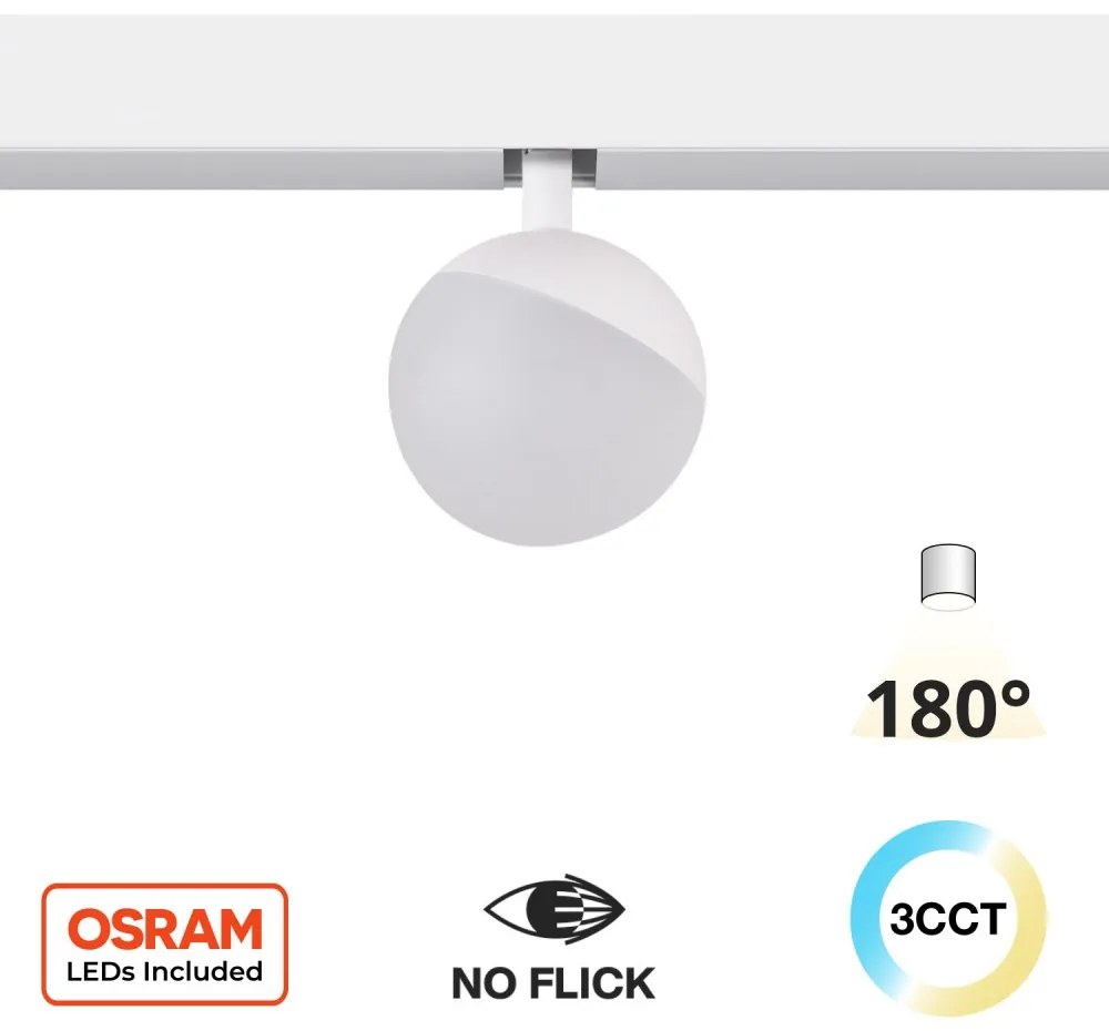 Sfera LED 7W Magnetica, CCT, Angolo 180°, Bianca Colore Bianco Variabile CCT