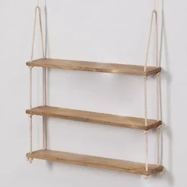 Mensola Da Parete Fatta A Mano In Stile Boho, Legno E Macramè Con Nappe, 3 Livelli, Perfetta Per Piante E Foto, Decorazione Da Appendere In Soggiorno, Camera Da Letto O Balcone