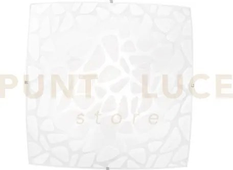 Plafoniera island bianca 4 luci attacco e27 50x50x12cm in vetro sat...