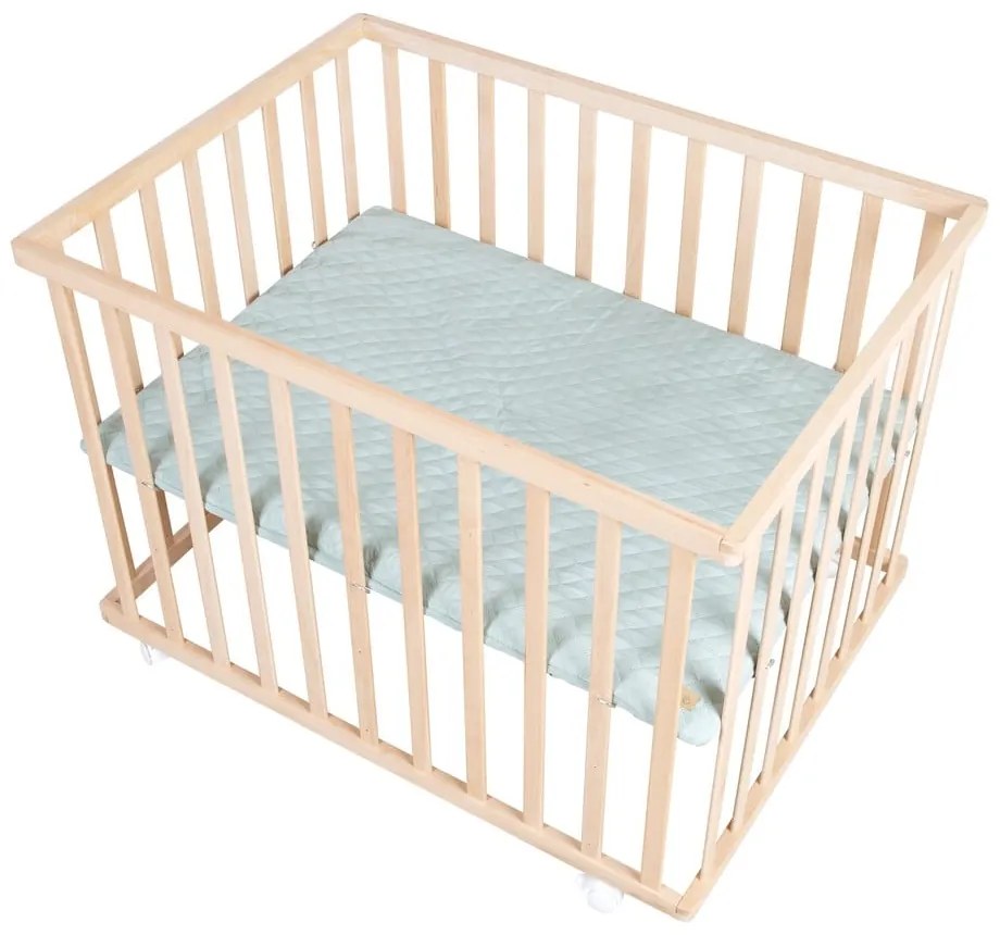 Lettino di colore naturale con altezza regolabile e ruote 75x100 cm Style – Roba