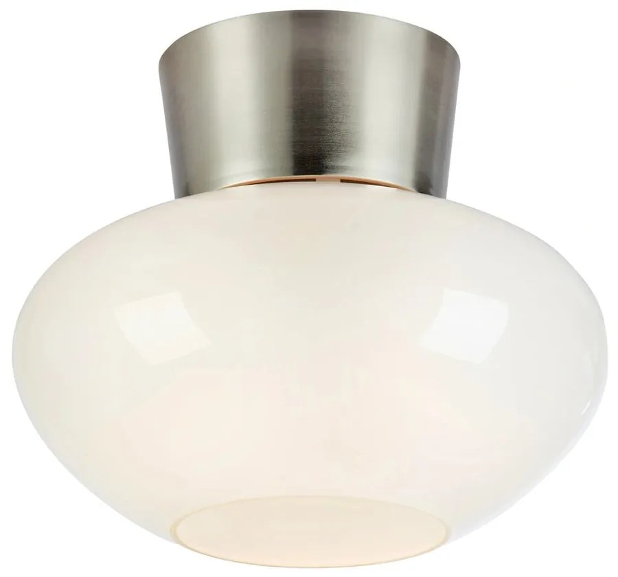 Plafoniera bianca/argentata con paralume in vetro Malaga – Markslöjd