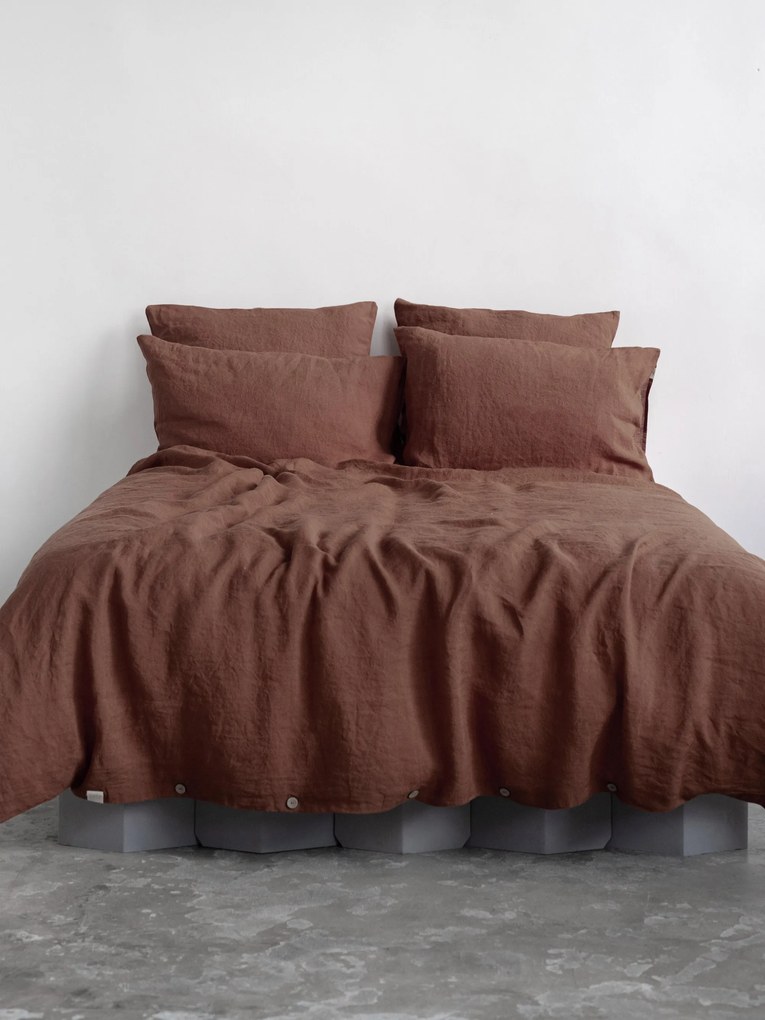 Set di 2 biancheria da letto in lino Chocolate