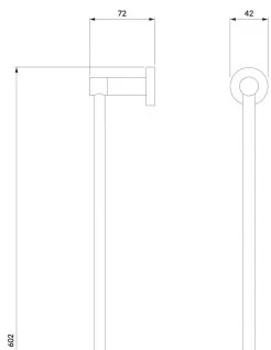 OMNIRES MP60216GR - Appendiabiti da parete MODERN PROJECT 60 cm grafite