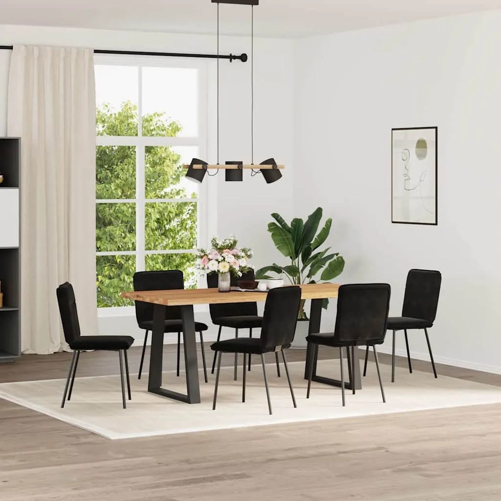 Sedie Da Pranzo 6 Pz Nere İn Velluto /