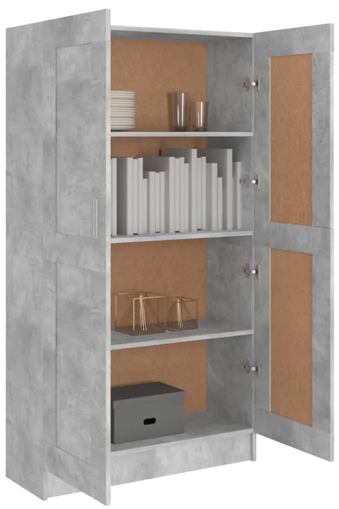 Libreria grigio cemento 82,5x30,5x150 cm in legno multistrato