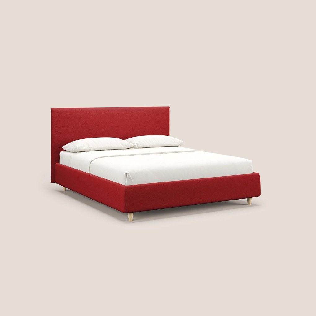 Teresa letto contenitore e sfoderabile in tessuto misto cotone impermeabile T13 rosso