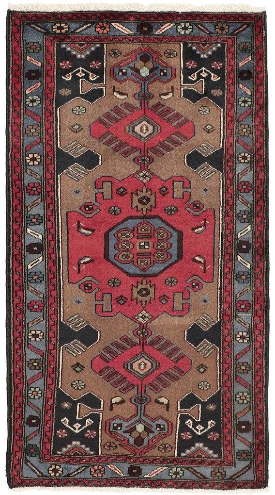 Hamedan Tappeto 160x90 Marrone (Iran) Annodato A Mano