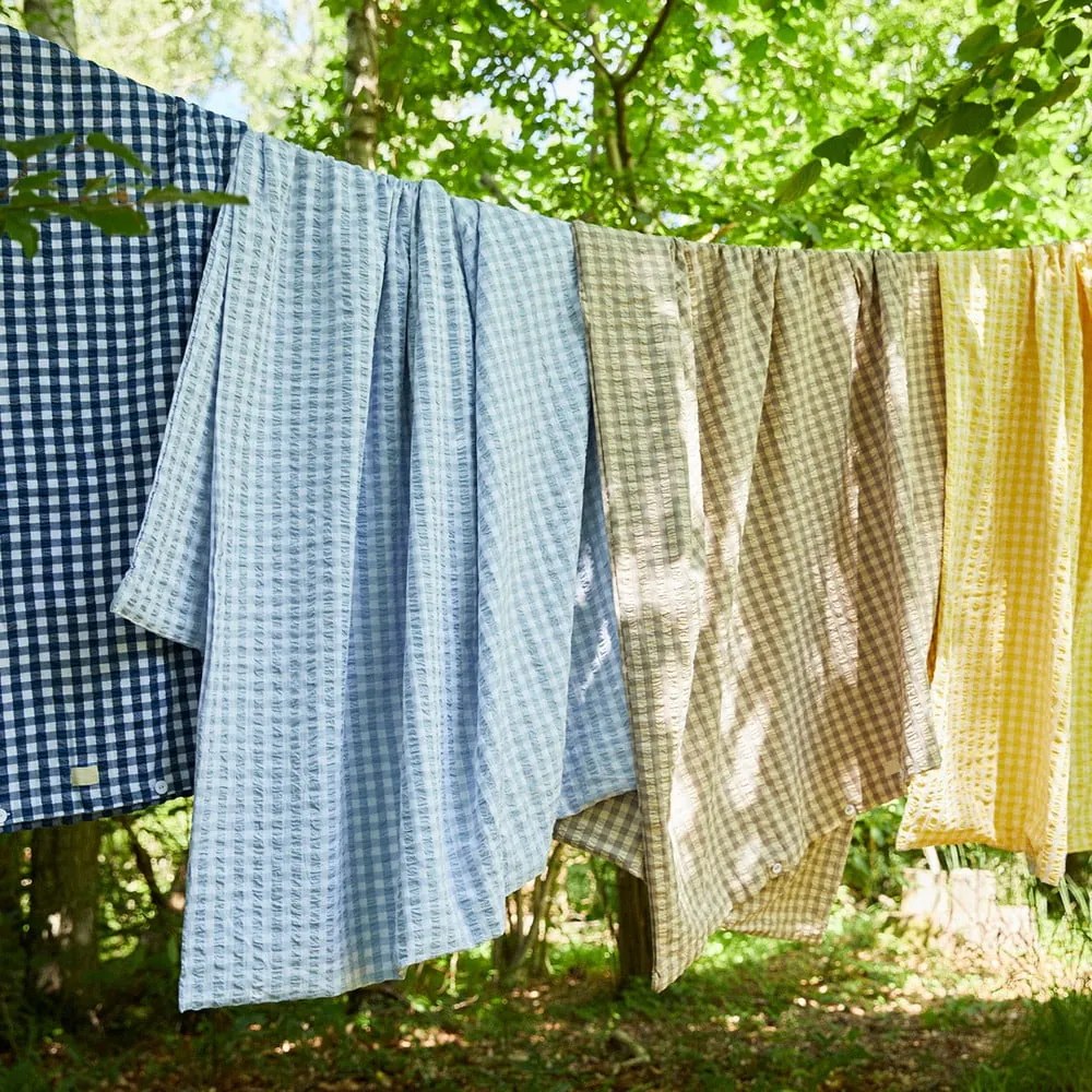 Biancheria da letto in crêpe giallo e bianco per letto singolo 140x200 cm Bæk&Bølge - JUNA