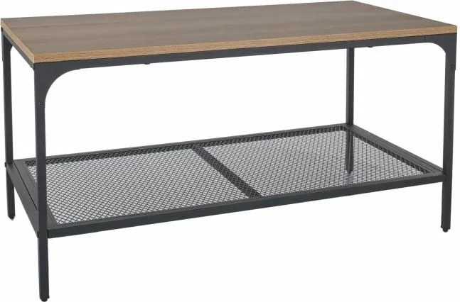 Tavolino da salotto Lex L in rovere e metallo nero – 90x45x45 cm