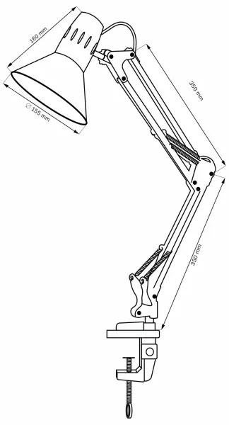 Lampada da tavolo WORKER 1xE27/10W/230V bianco