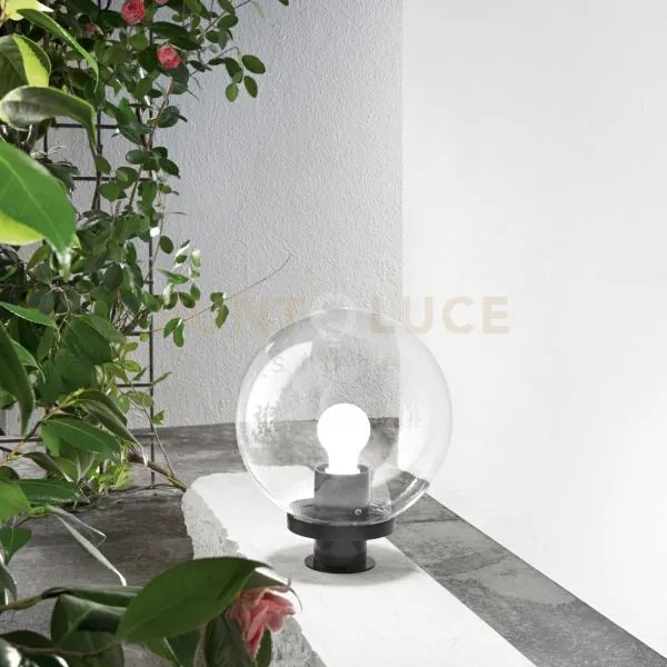 Lumetto polly sfera trasparente montatura nera 1 luce attacco e27 i...