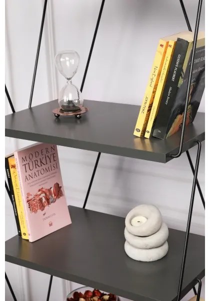 Libreria BALABAN 165x48 cm antracite/nero