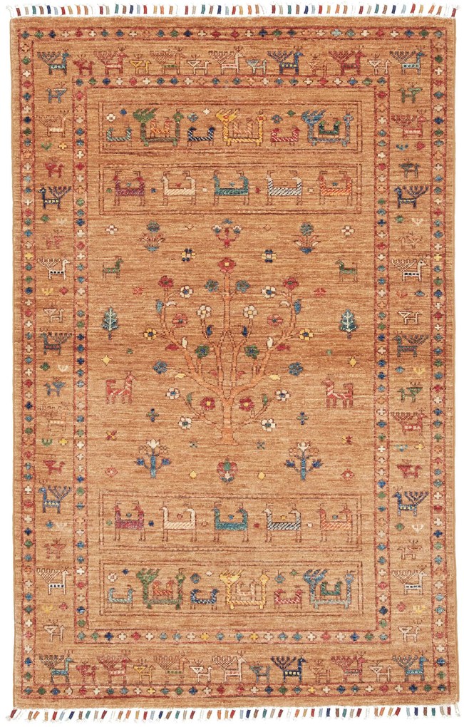 Samarkand Tappeto orientale 150 x 100 Giallo (Pakistan) Annodato A Mano
