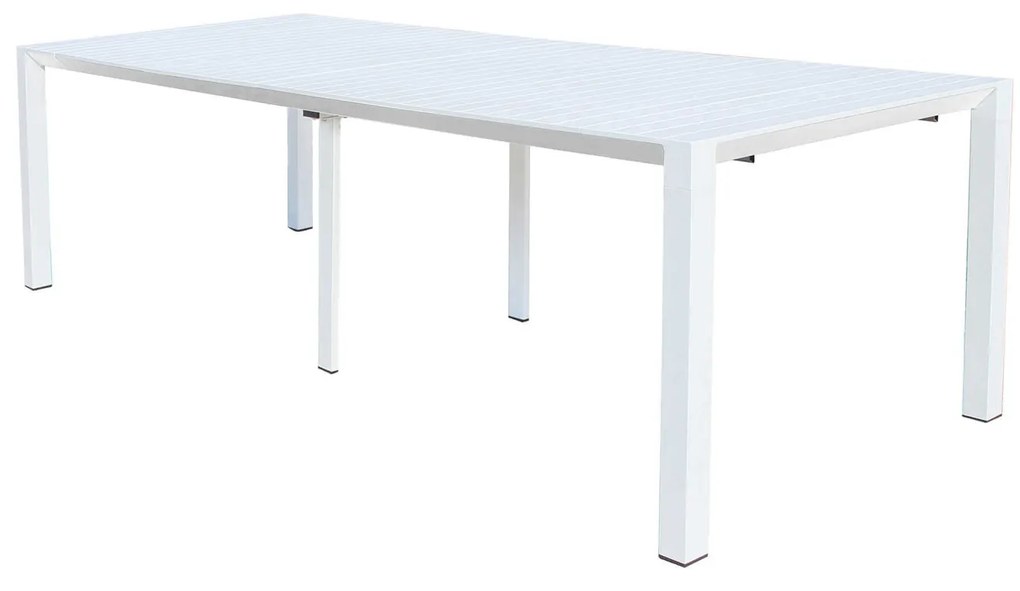 Tavolo da giardino allungabile con 4 prolunghe bianco