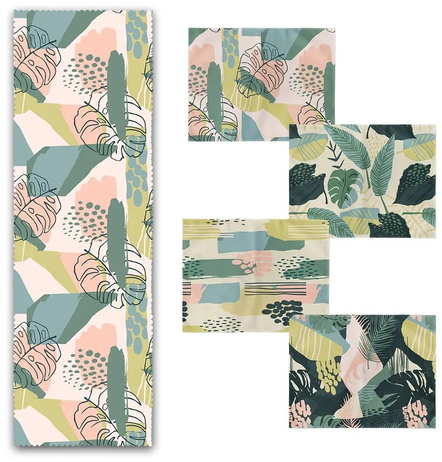 Set di 4 tovagliette e runner in tessuto - Minimalist Home World