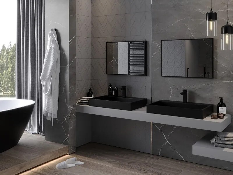 Mexen Loft specchio da bagno rettangolare 70 x 50 cm, cornice nera - 9852-070-050-000-70