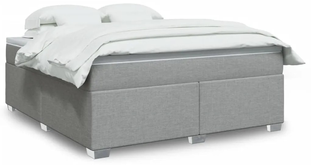 Giroletto A Molle Con Materasso Grigio Chiaro180x200 Cm Tessuto /