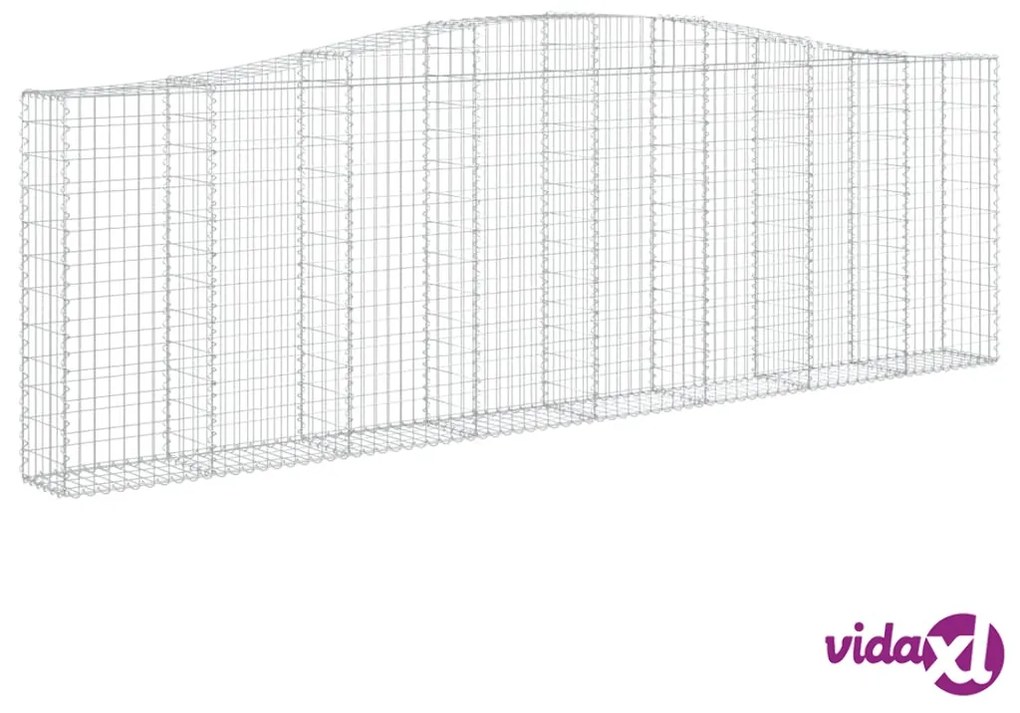 vidaXL Cesto Gabbione ad Arco 400x30x120/140 cm Ferro Zincato