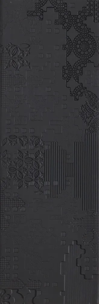 Mutina Bas Relief Piastrella Trafilato 18x54 Cm Patchwork Relief Nero