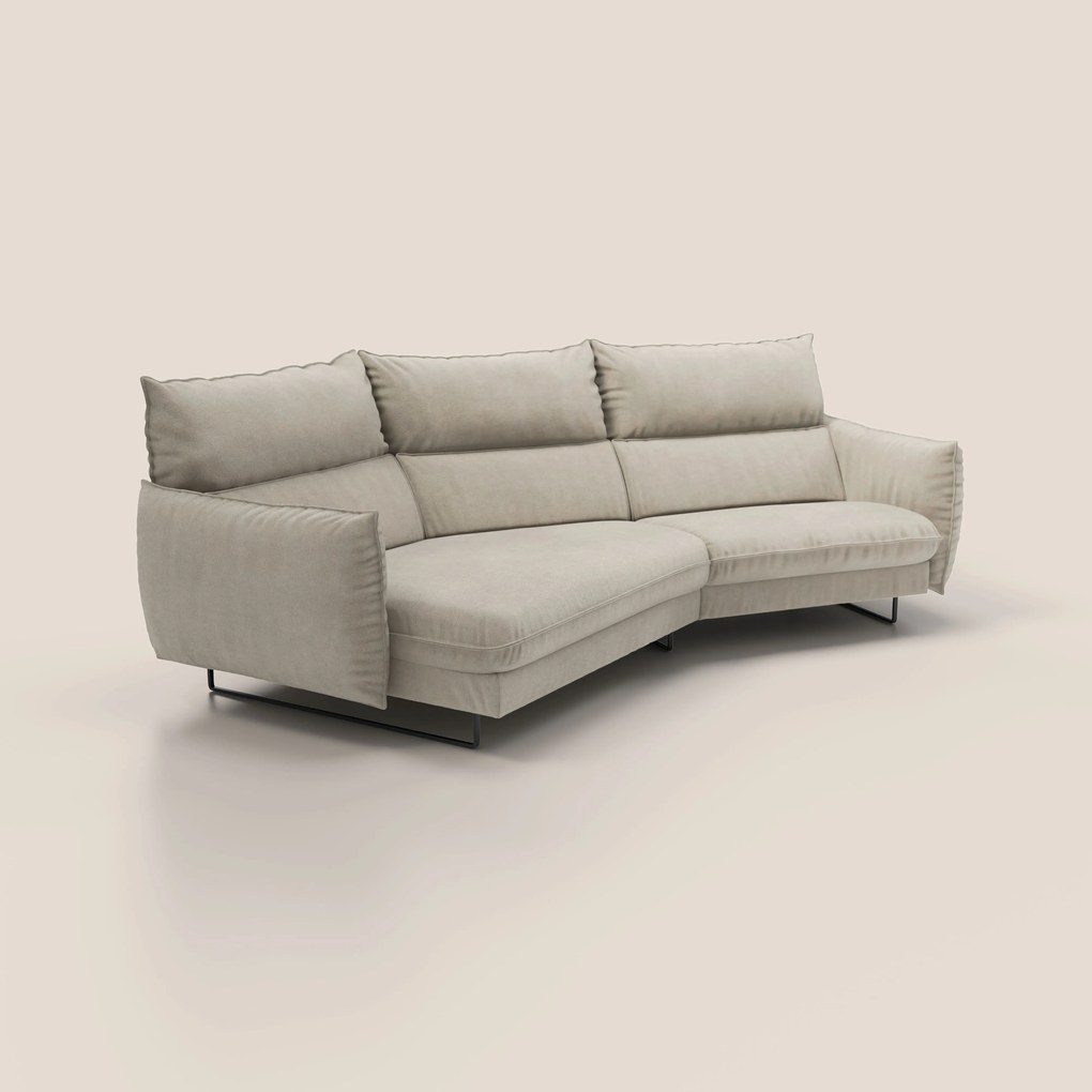 Monamour divano moderno angolare con opzione relax elettrico in microfibra smacchiabile impermeabile T11 tortora