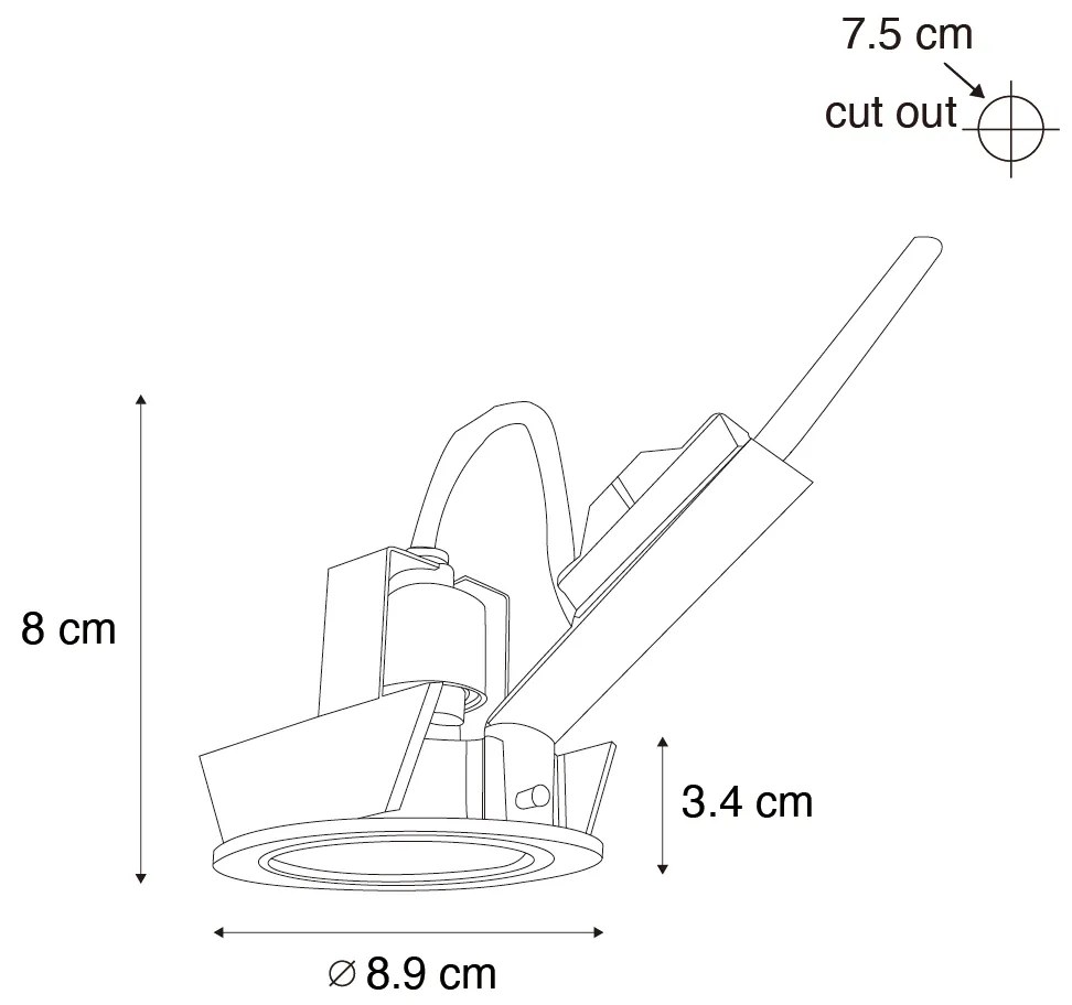 Faretto da incasso Smart Bronzo Scuro Inclinabile Incl. Wifi GU10 50mm - Cisco