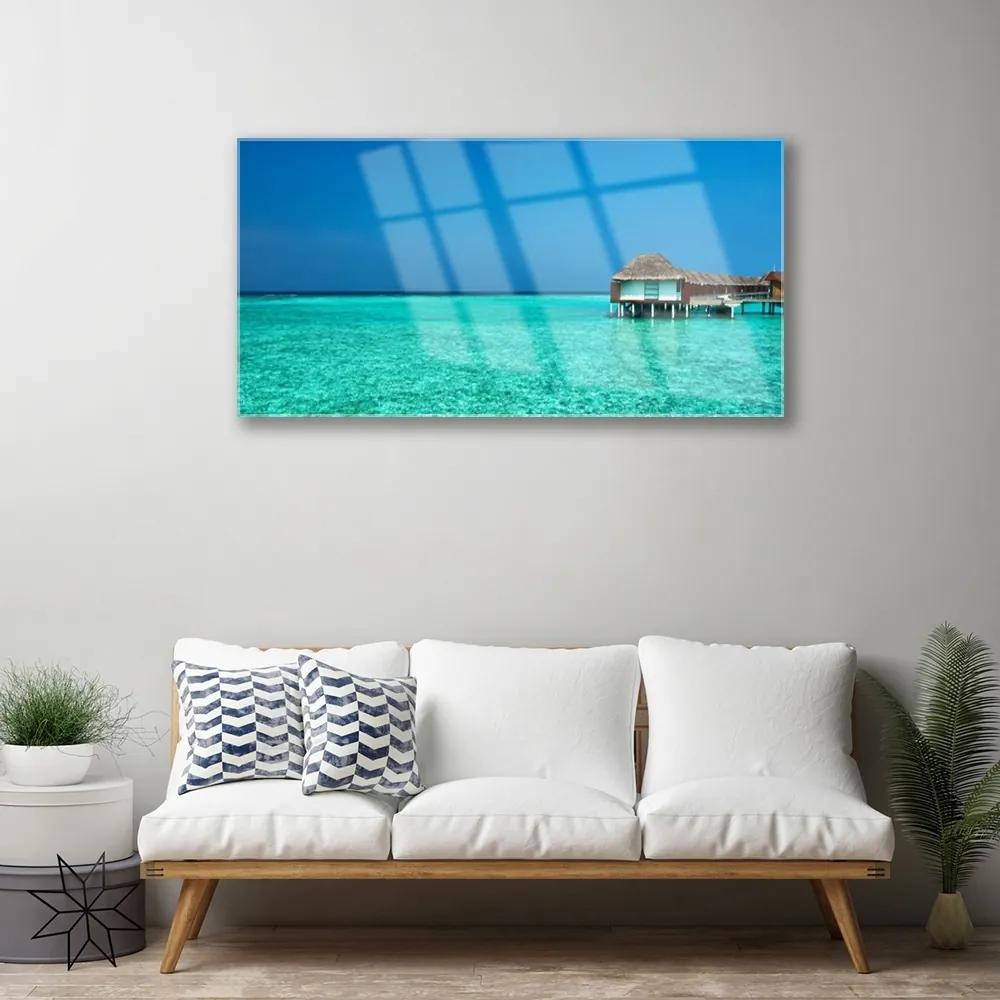 Quadro vetro acrilico Paesaggio marino 100x50 cm