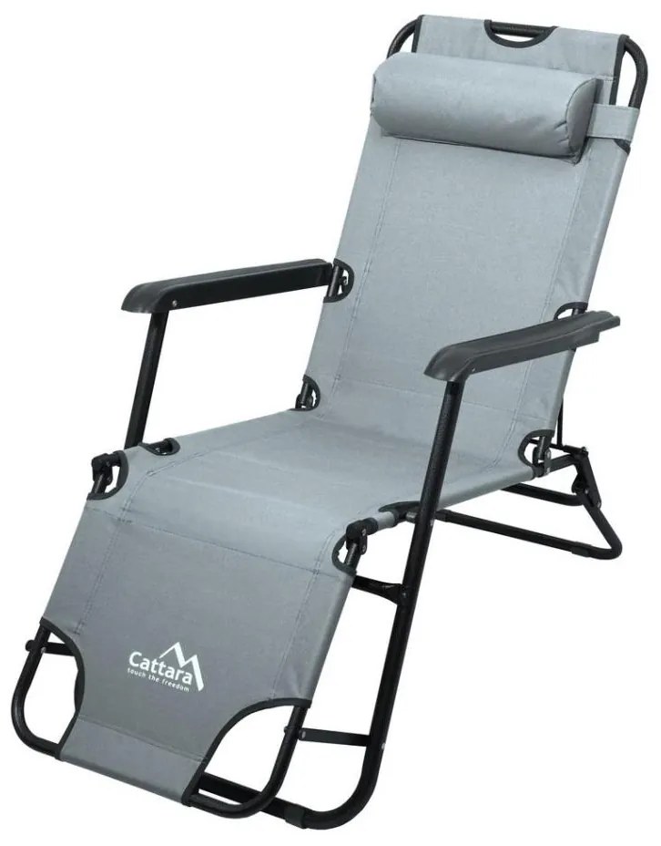 Sedia pieghevole regolabile grigio/nero