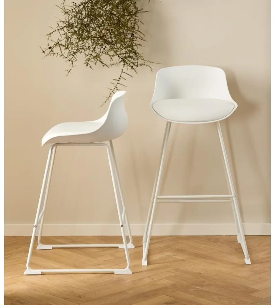 Sgabello da bar bianco (altezza della seduta 76 cm) Tina – Actona