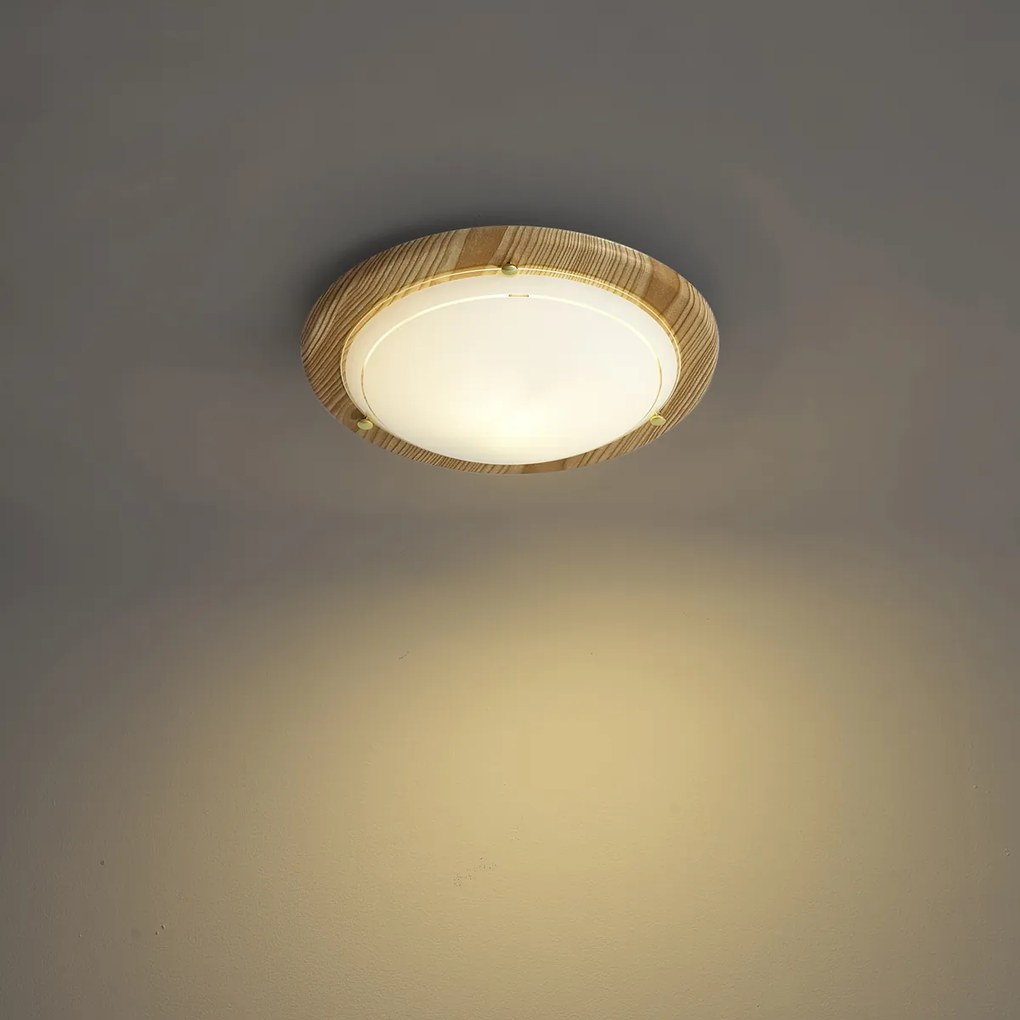 Plafoniera classica naturale con vetro bianco - Mesiac