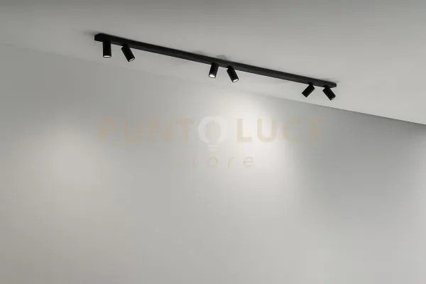 Oddy plafoniera faretto 6 luci in alluminio nero attacco gu10 ori...