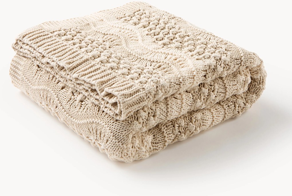 Coperta natalizia lavorata a maglia Anja