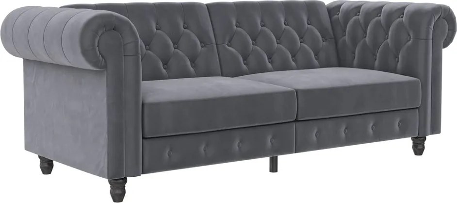 Divano in velluto grigio scuro 236 cm Felix - Støraa