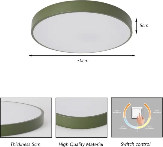 Brilagi - Plafoniera LED POOL 60W/230V 3000/4000/6000K 50 cm verde