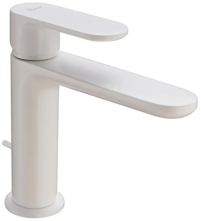 Rubinetto per lavabo a canna bassa PLANO bianco verniciato opaco HUBER H 15.6 cm