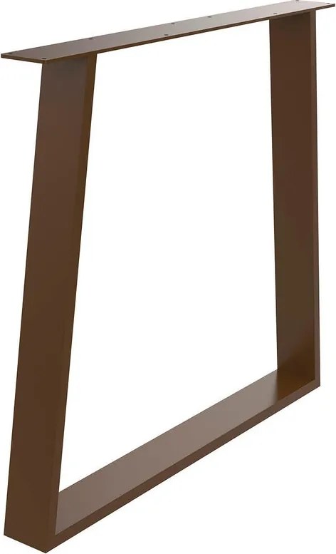 Gamba per mobili trapezoidale STEELMI Trap in acciaio marrone lucido L 80 x P 8 x H 71 cm