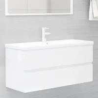 Mobile Bagno con Lavabo Integrato Bianco Lucido in Truciolato 3071663