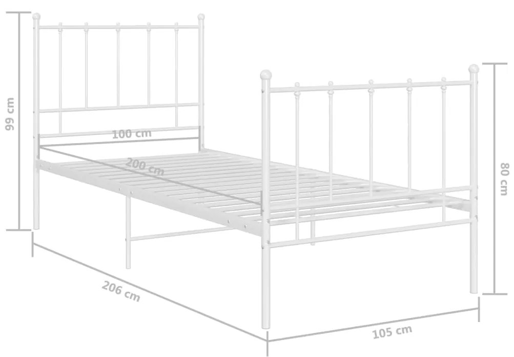 Giroletto Bianco in Metallo 100x200 cm