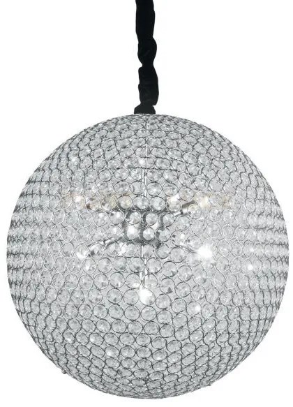 Lampadario a sospensione planet cromo 9 luci attacco g9 50x50x120cm...